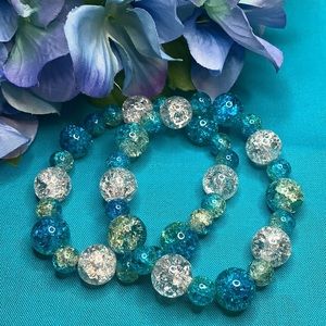 2 Cracked Glass Bead Bracelets